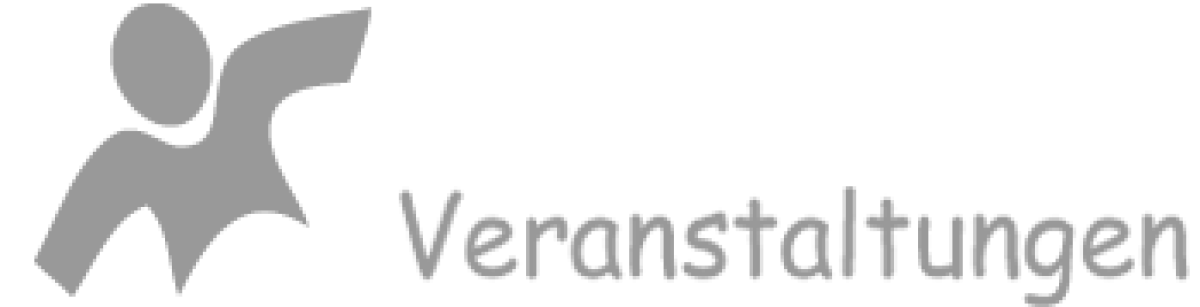 Graues Männchen mit dem Schriftzug Veranstaltungen
